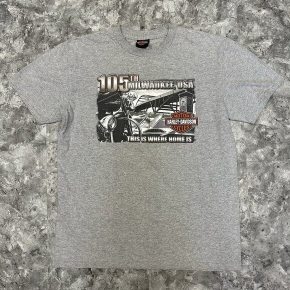 Harley Davidson Other - Harley Davidson 105th Anniversary Milwaukee, USA Shirt Size large Y2K Grey 2008